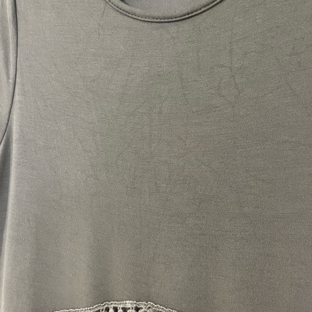 Pinkblush Olive Solid Crochet Trim Maternity Shif… - image 3